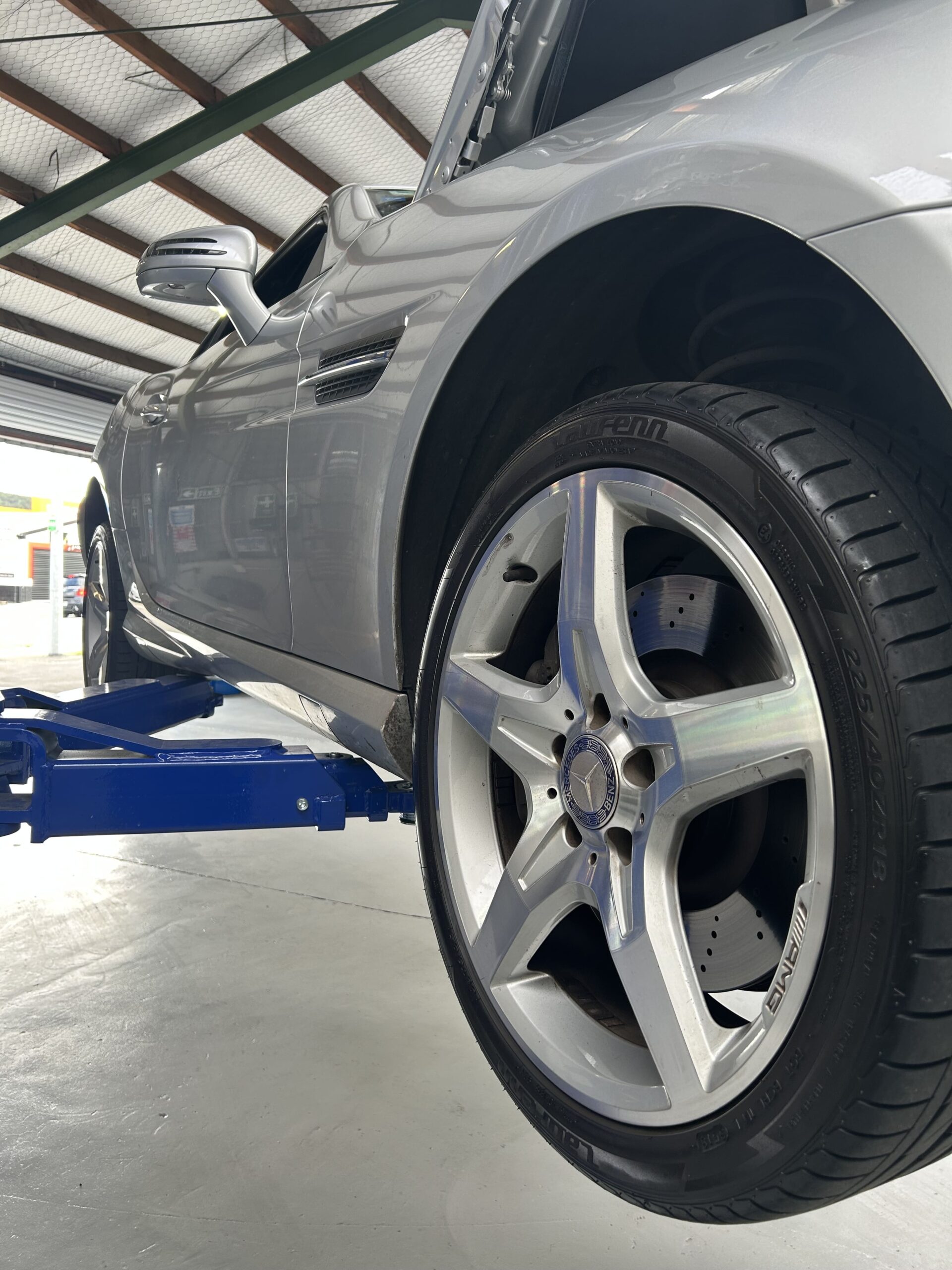 Car on hoist
